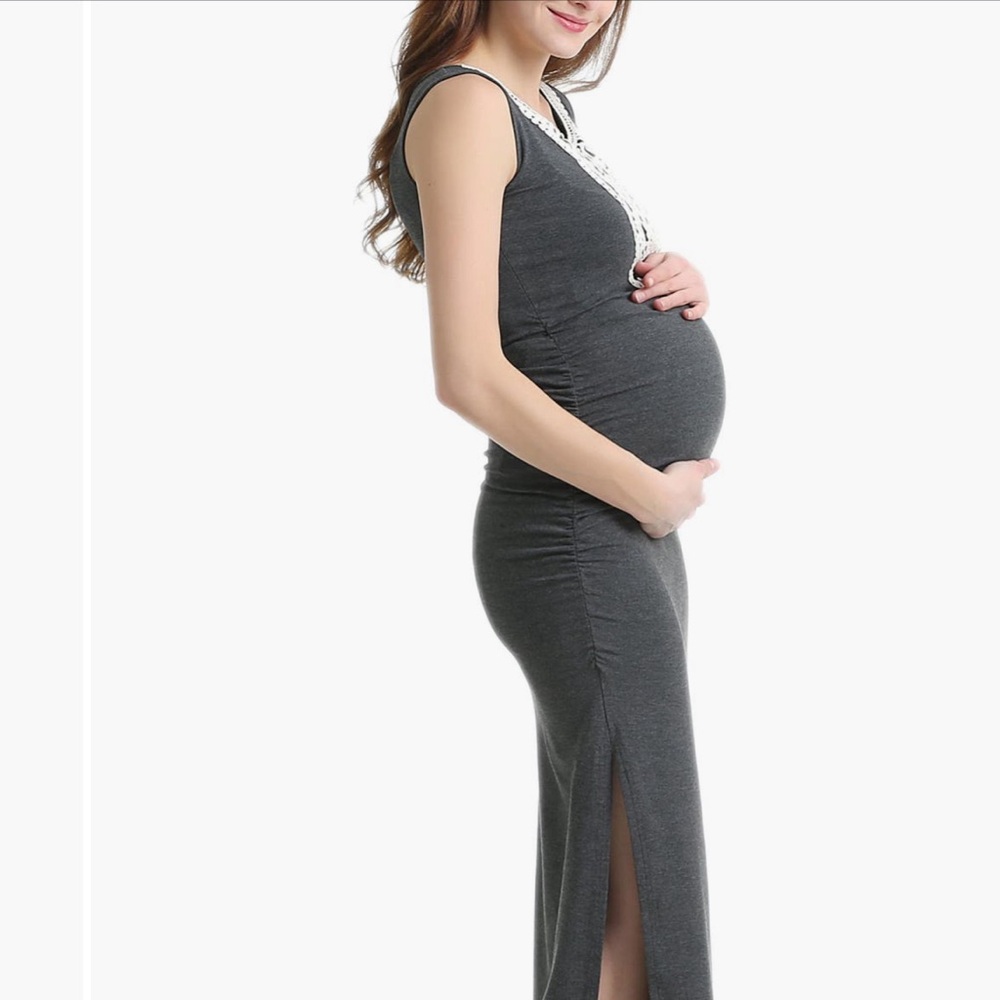 Kimi and Kai maternity maxi with crochet detail